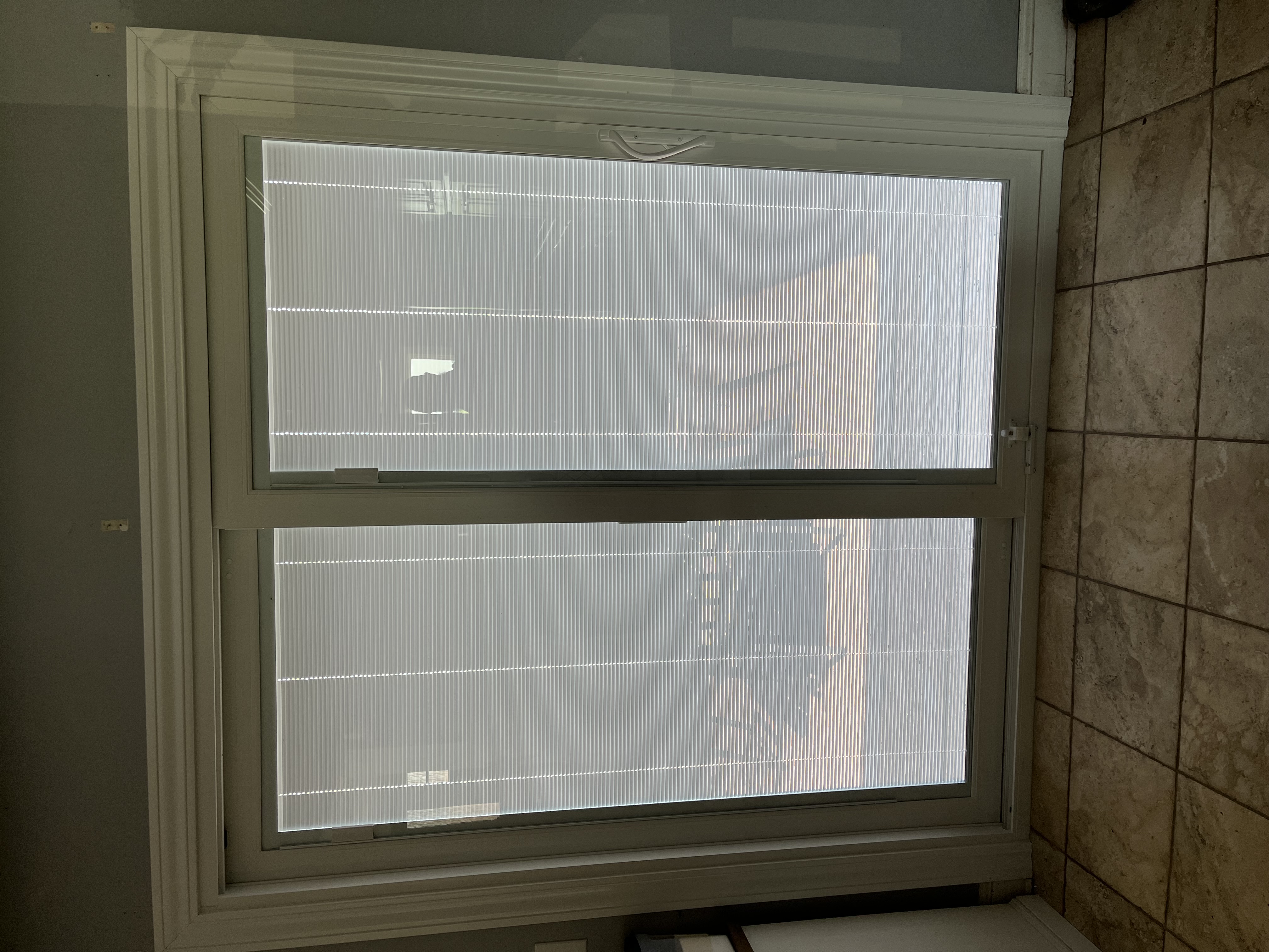 glass doors with enclosed mini blinds