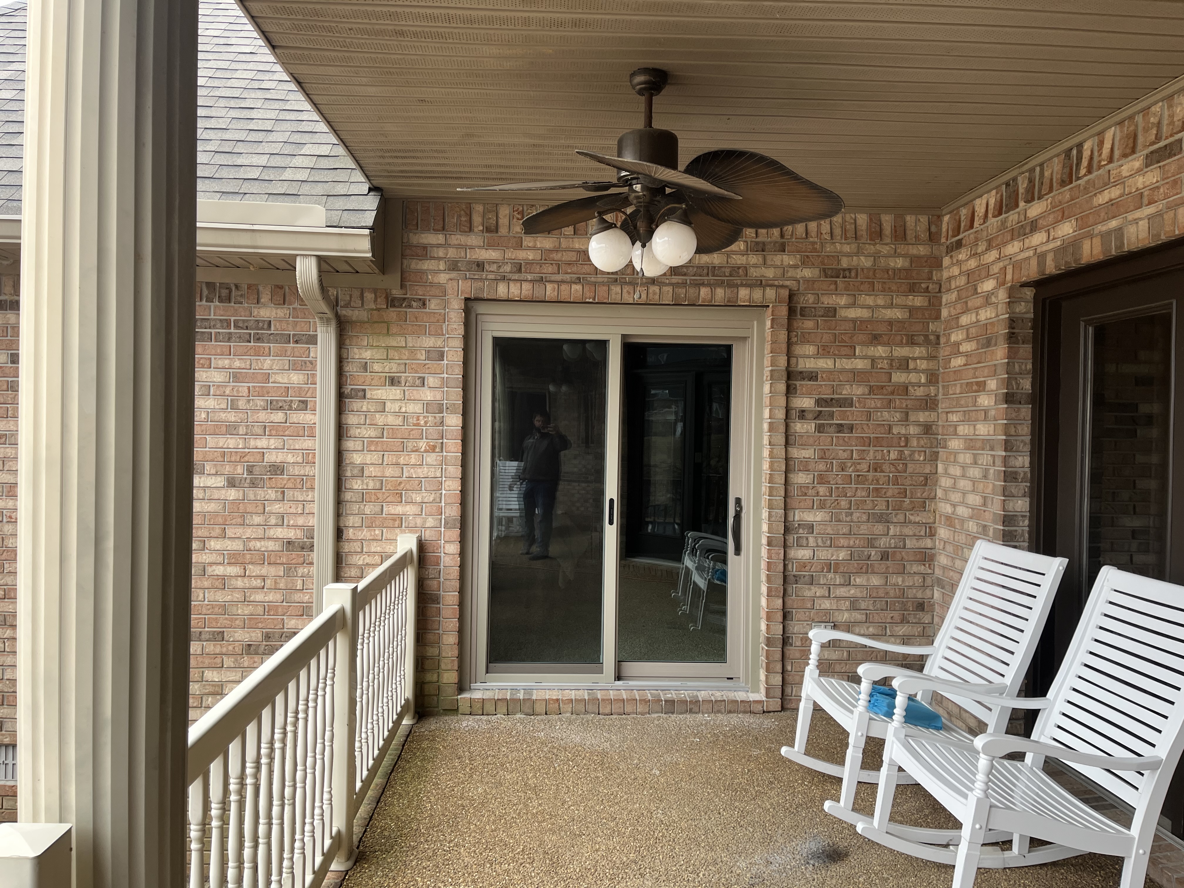 custom sliding glass door and vinyl porch rail