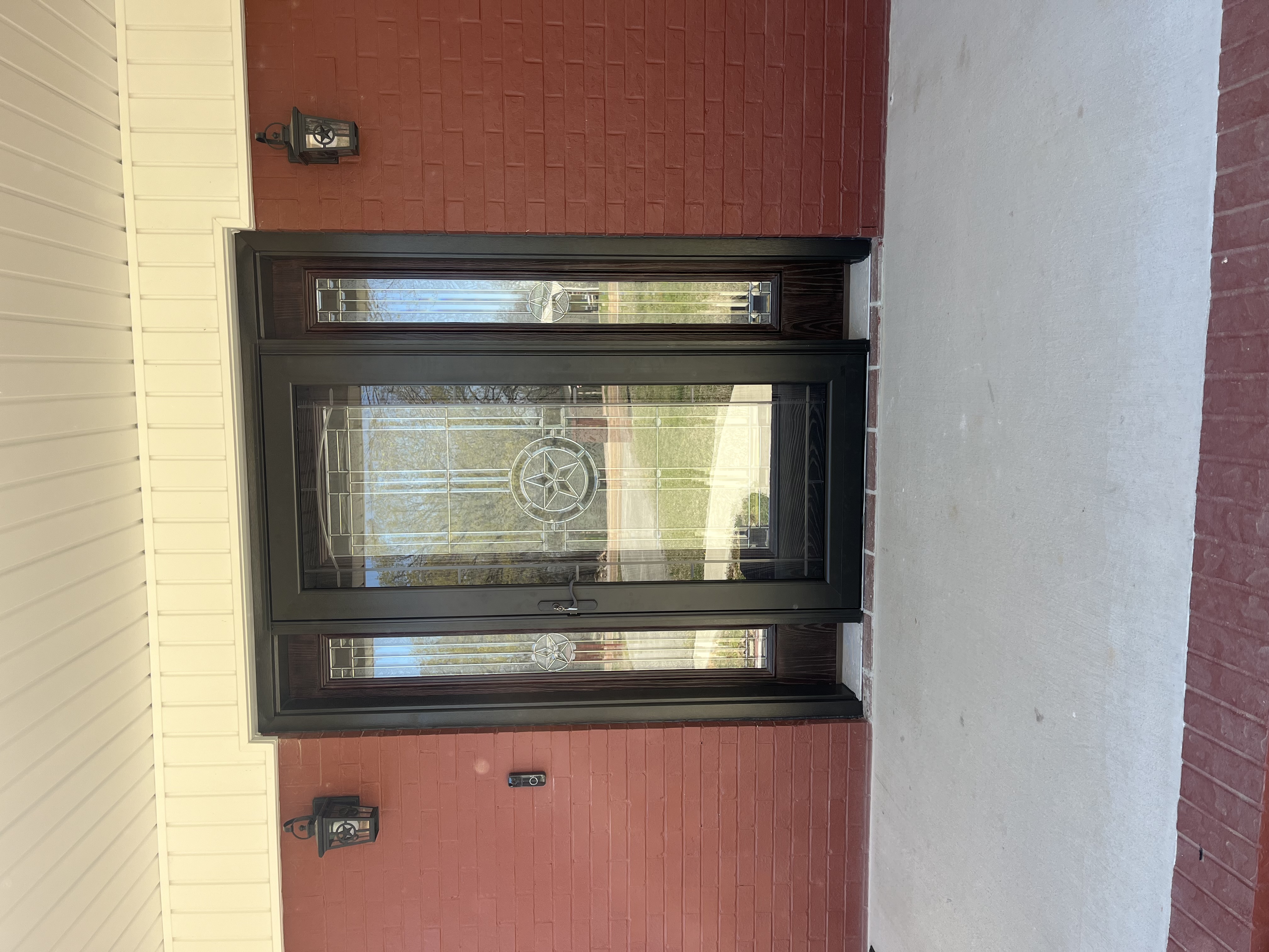 custom front door with side windows