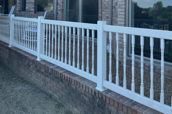 white vinyl porch railings
